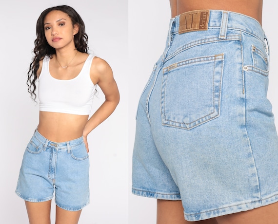90s Denim Shorts Ann Taylor Blue Jean Shorts High Waisted Bottoms 1990s Vintage Retro Summer Basic Mom Shorts Normcore Plain Extra Small XS