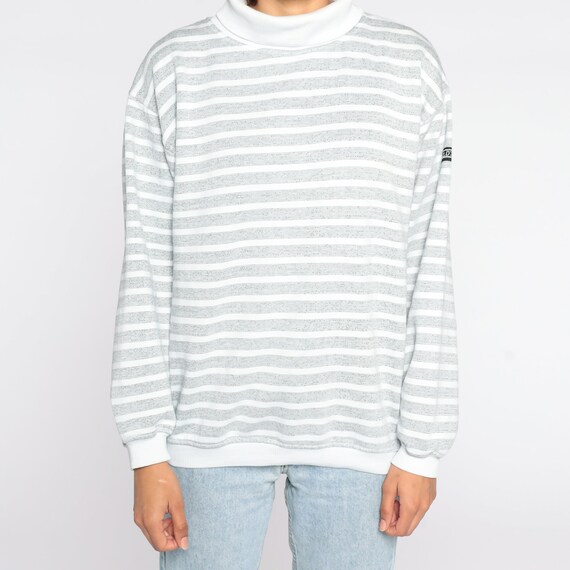 80s Striped Sweatshirt -- Retro Sweatshirt White … - image 7