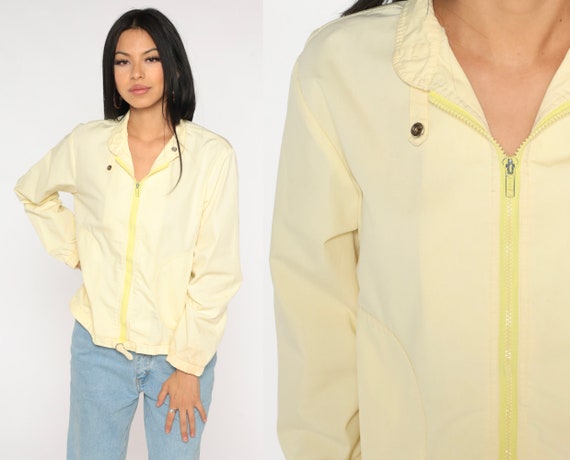 Yellow Windbreaker Jacket Zip up Jacket 