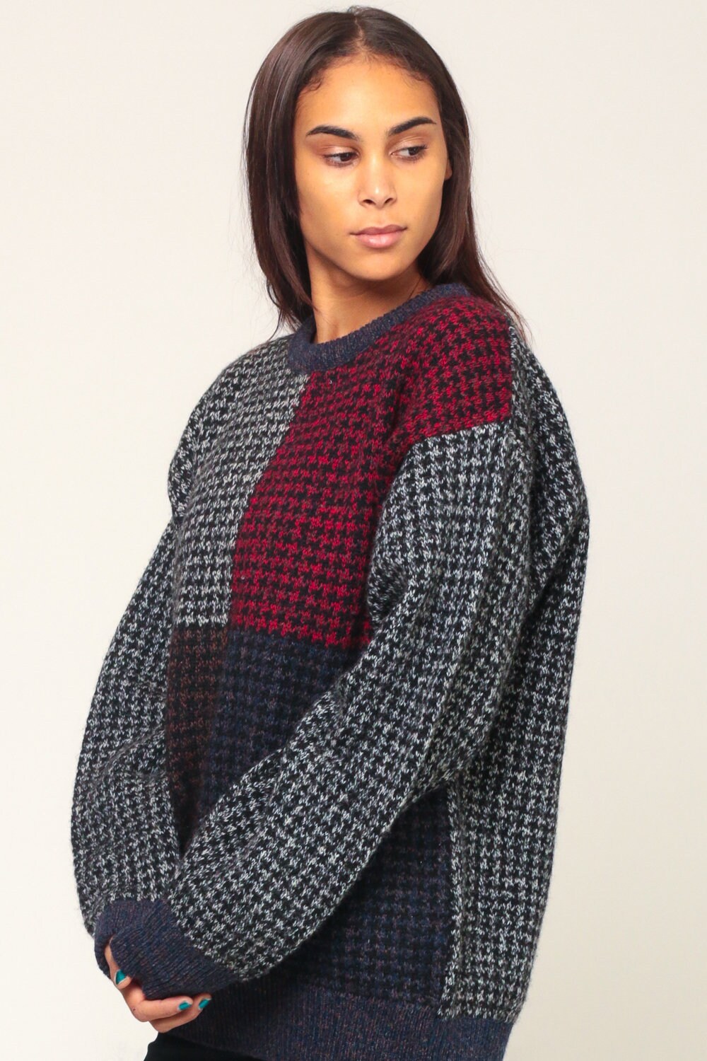 knit color block sweater