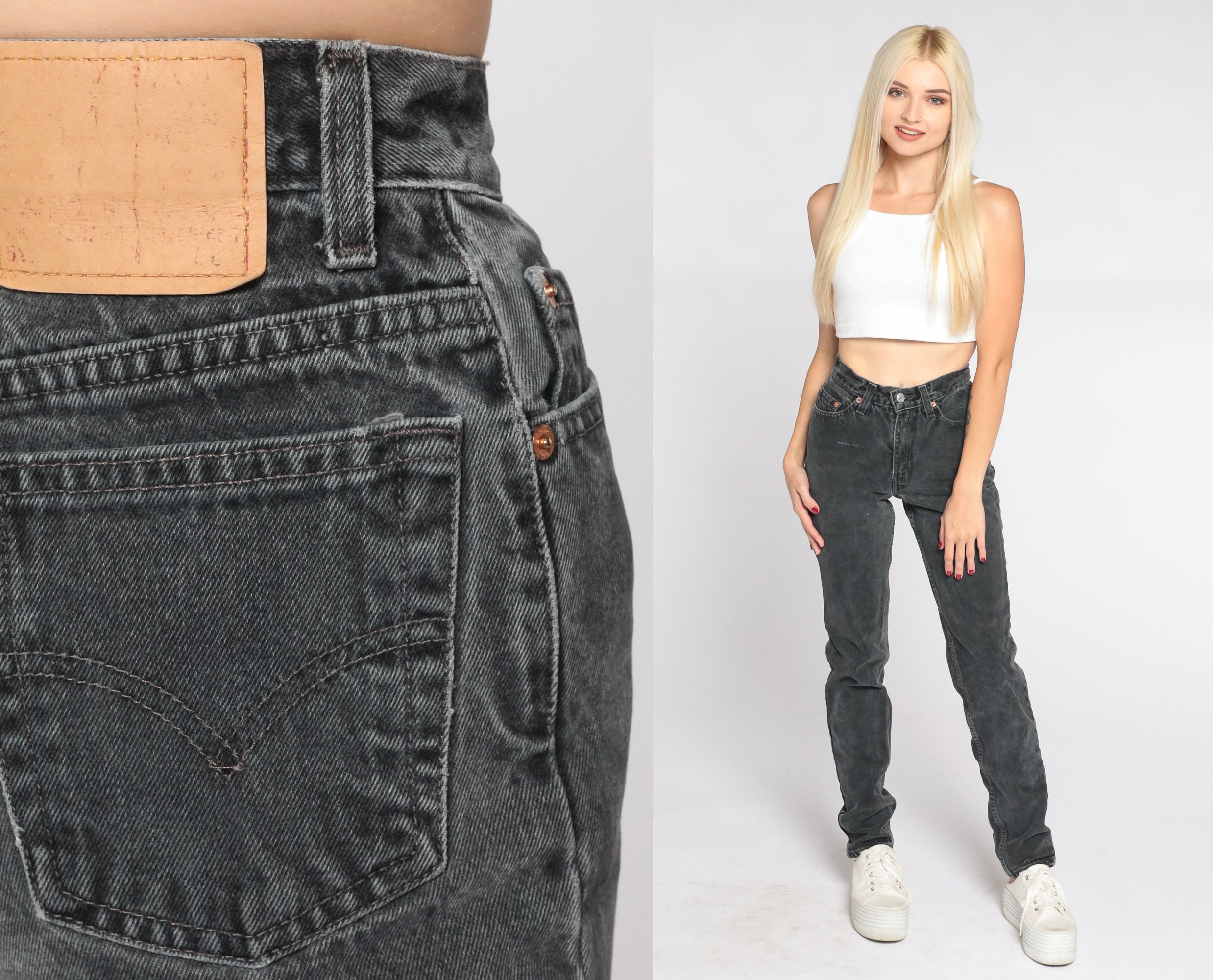 Faded Black Levis 512 Jeans 90s Levi Mom Jeans High Waisted - Etsy Sweden