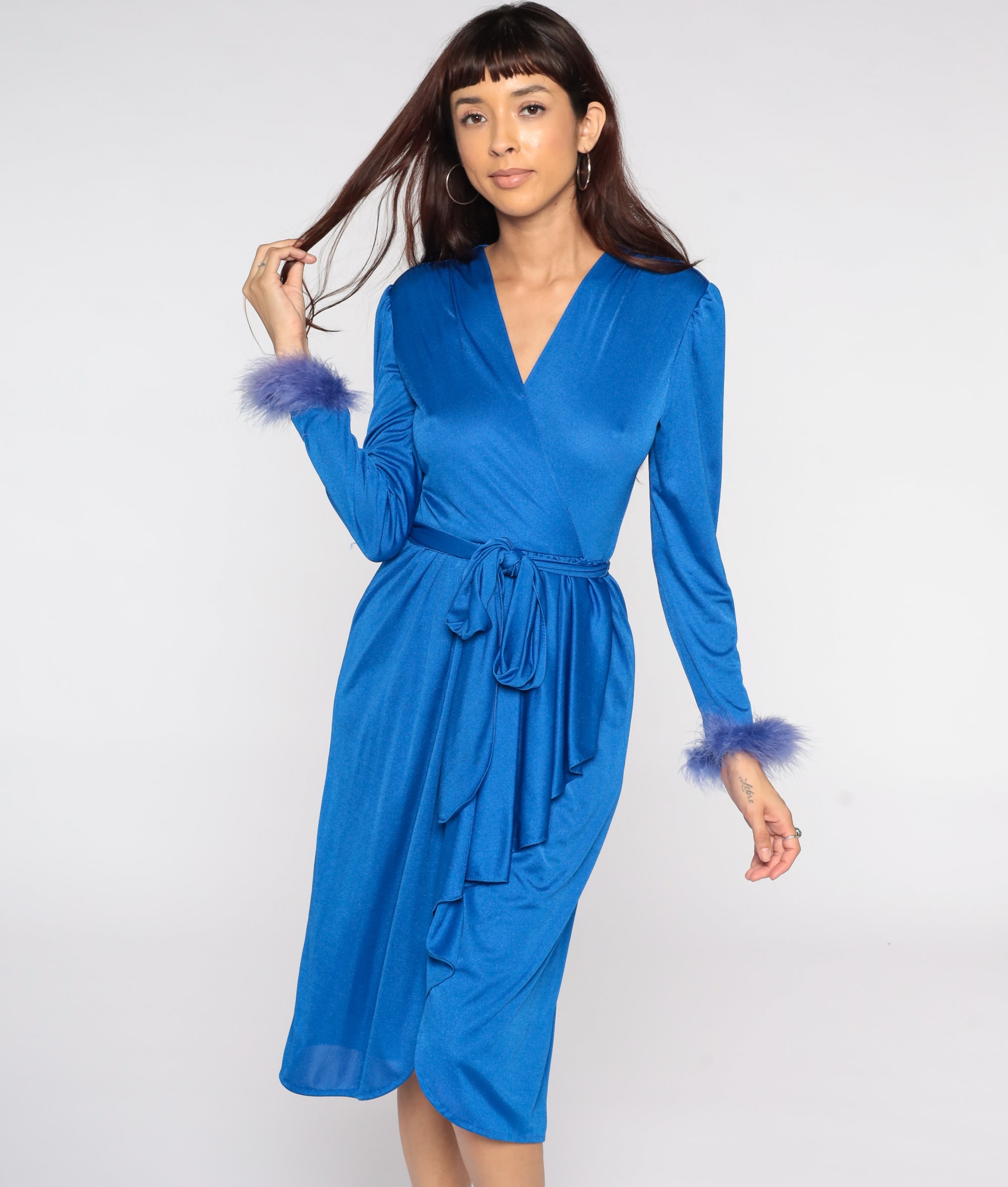 ganni blue feather dress Ganni Blue Feather Dress Rent Ganni Blue Dress By Rotation UK