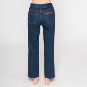 Hoog getailleerde jeans jaren '80 donkere wassen denim broek rechte pijp jeans retro hipster boho hippie hoge opkomst vintage jaren 1980 Charlotte Ford kleine 4 26 afbeelding 8
