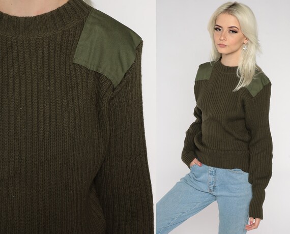 Wool Army Sweater Military Sweater 80s 