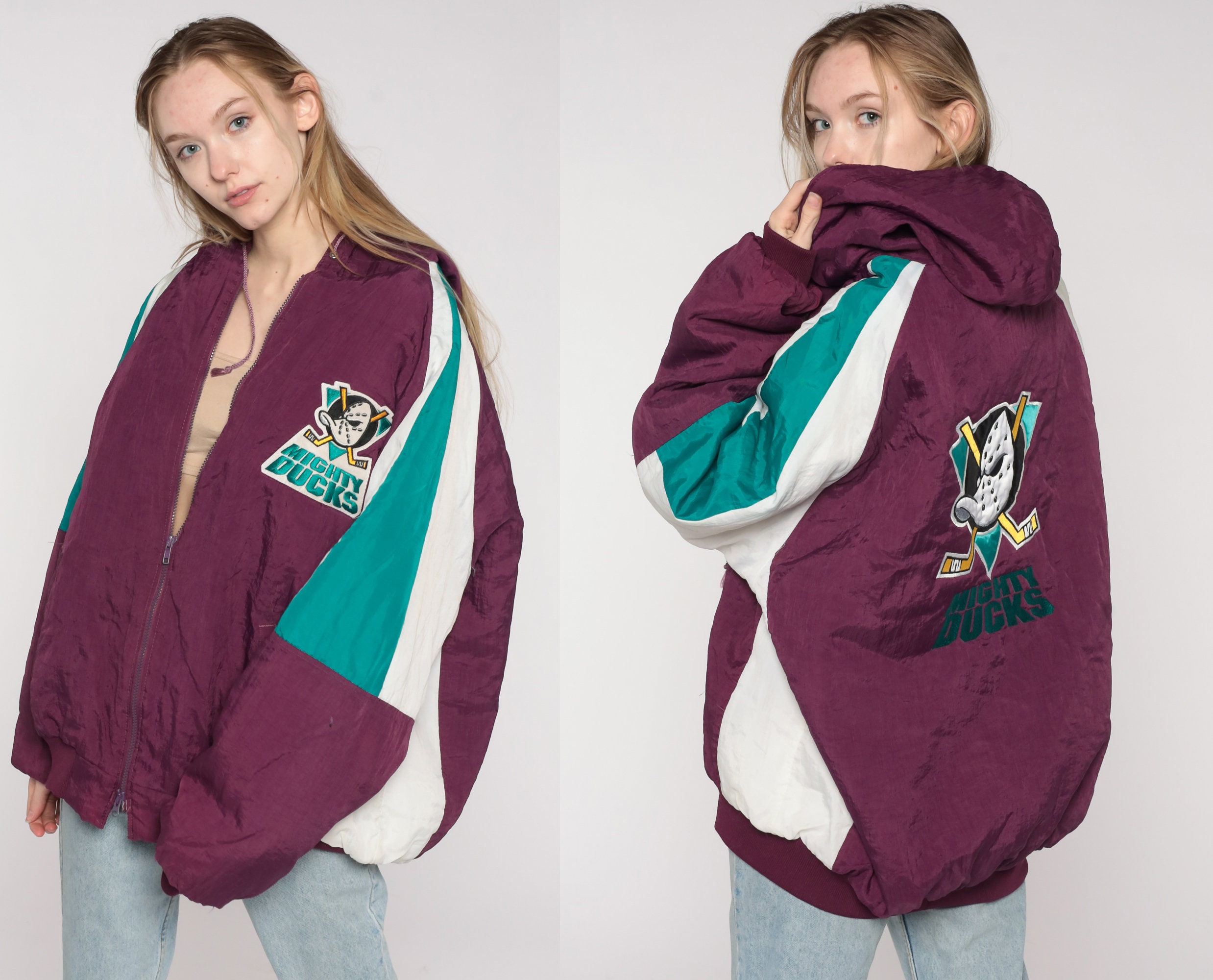 Vtg 90s ANAHEIM MIGHTY DUCKS NHL Swingster Nylon Jacket YL (Deadstock) –  XL3 VINTAGE CLOTHING