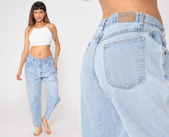 90s Pleated Jeans Brittania Relaxed Fit High Rise Tapered Leg Denim Pants Retro Baggy Jeans Vintage 1990s Large 16 x 28 - 33 Waist