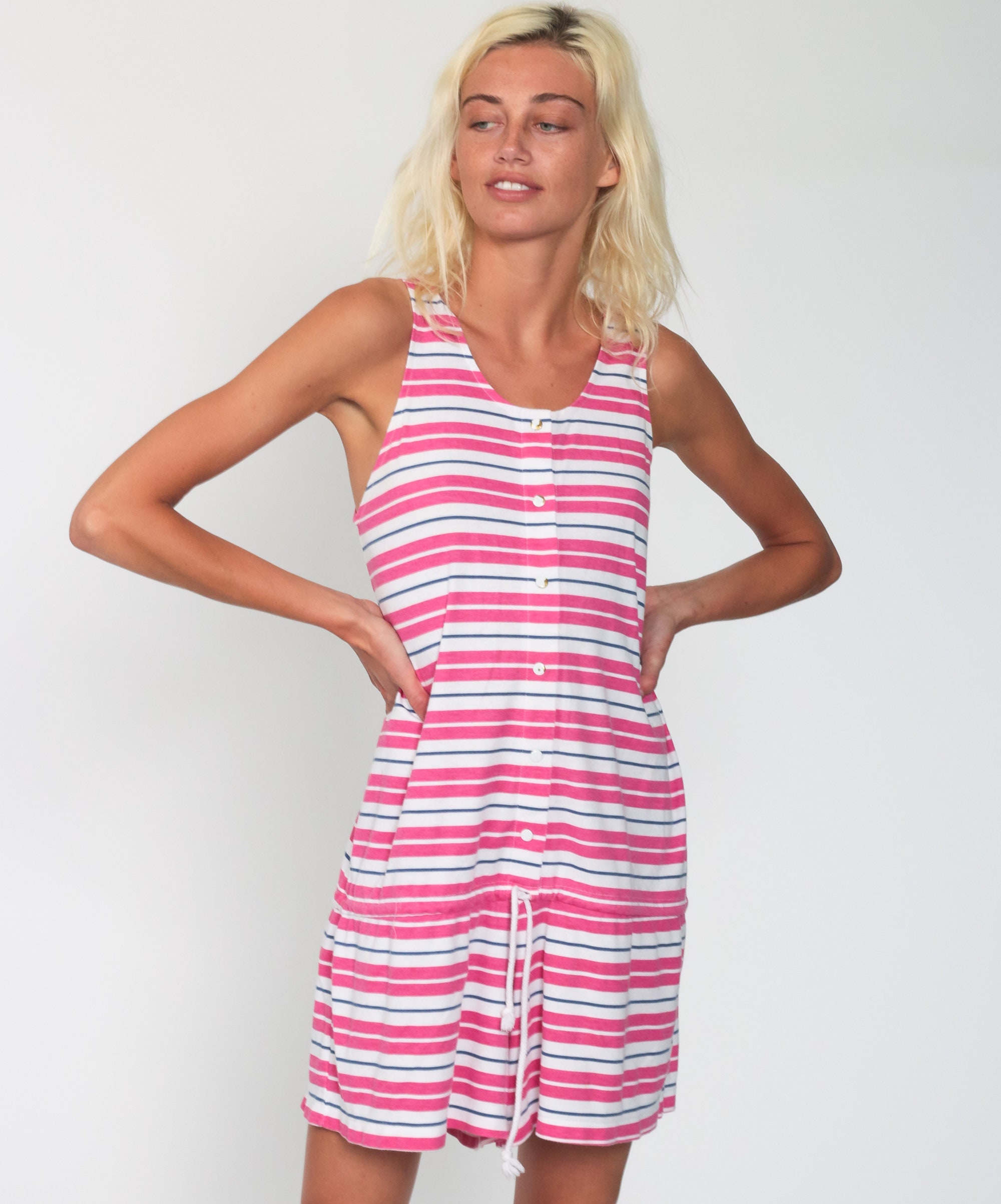 pink and blue maternity romper