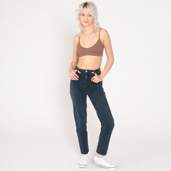 Black Bongo Jeans 90s High Waist Jeans Skinny Faded Slim High Waisted Denim Pants 1990s Vintage Tapered Extra Small xs 24 0