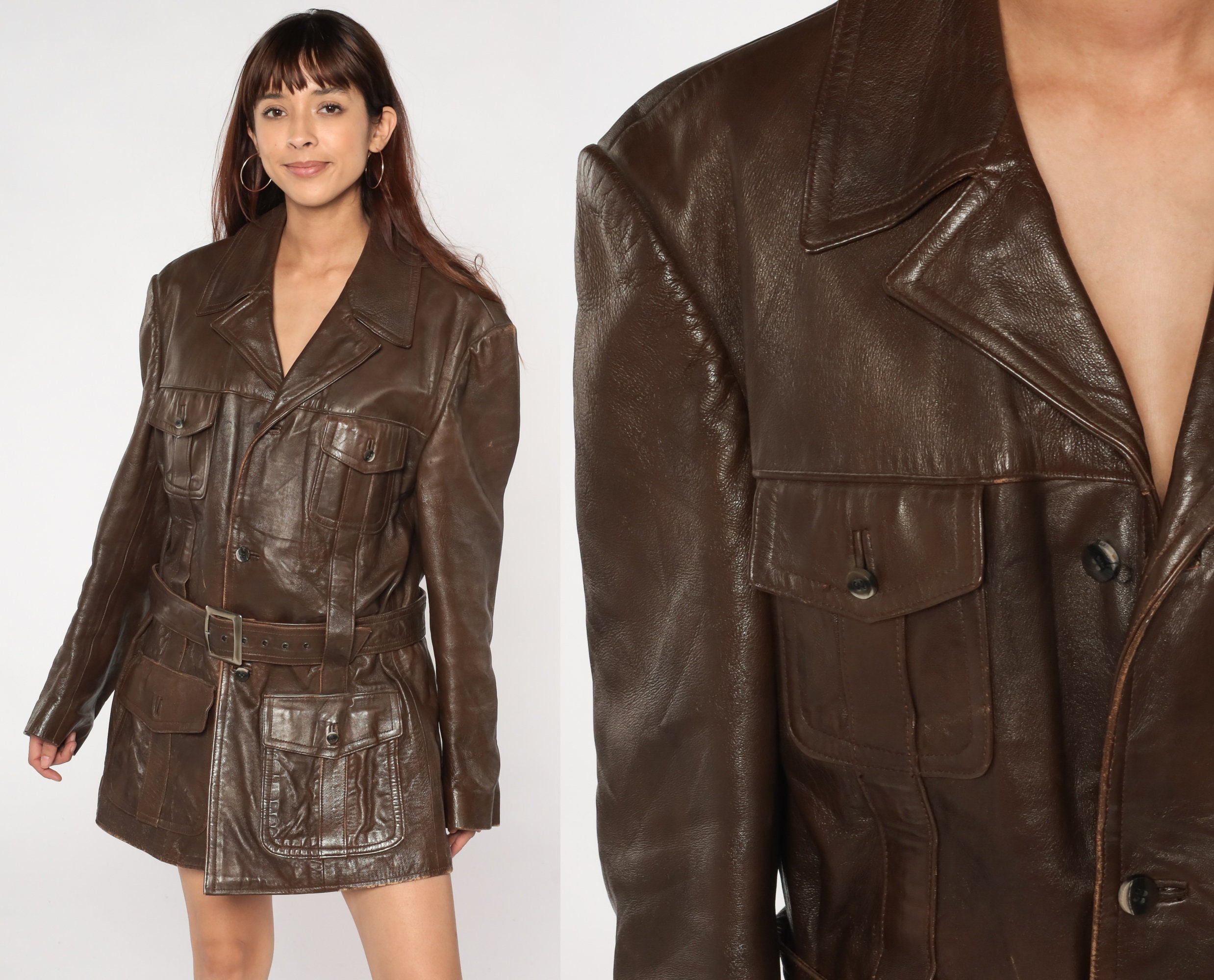 70s USA製 Leather Duffle Jacket ジャケット/アウター ダッフルコート