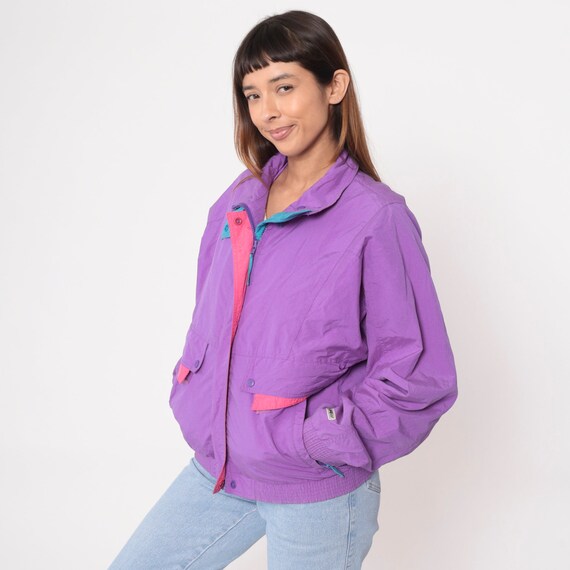90s Helly Hansen Windbreaker Purple Zip Up Jacket… - image 4