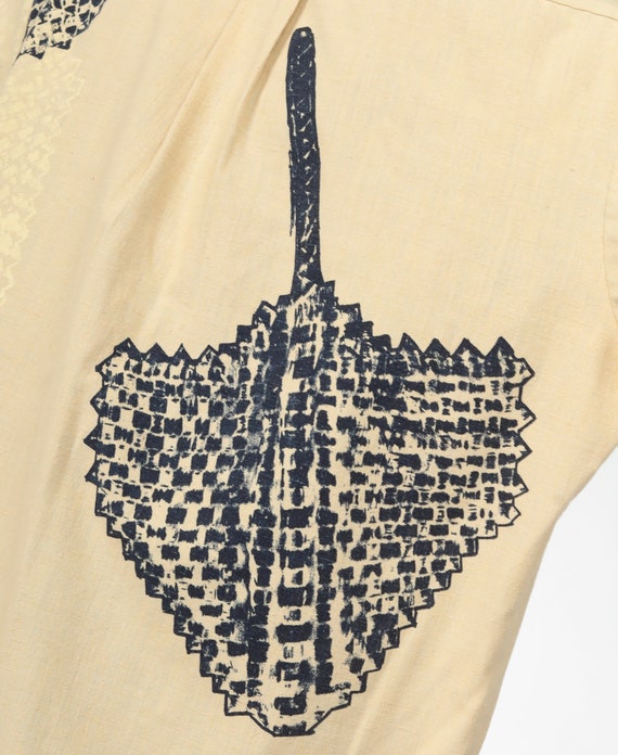 Abstract Print Shirt 70s Tan Geometric Polo Shirt… - image 4