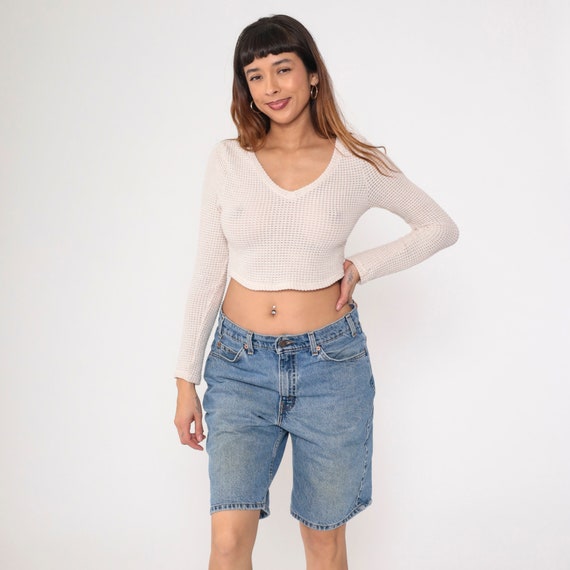 Levis 505 Denim Shorts -- 90s Blue Jean Shorts Be… - image 3