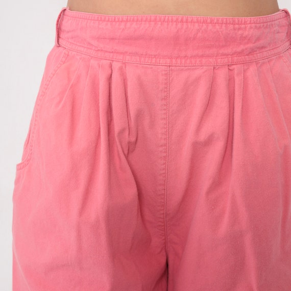 90s Pleated Shorts Pink Cotton Trouser Mom Shorts… - image 8