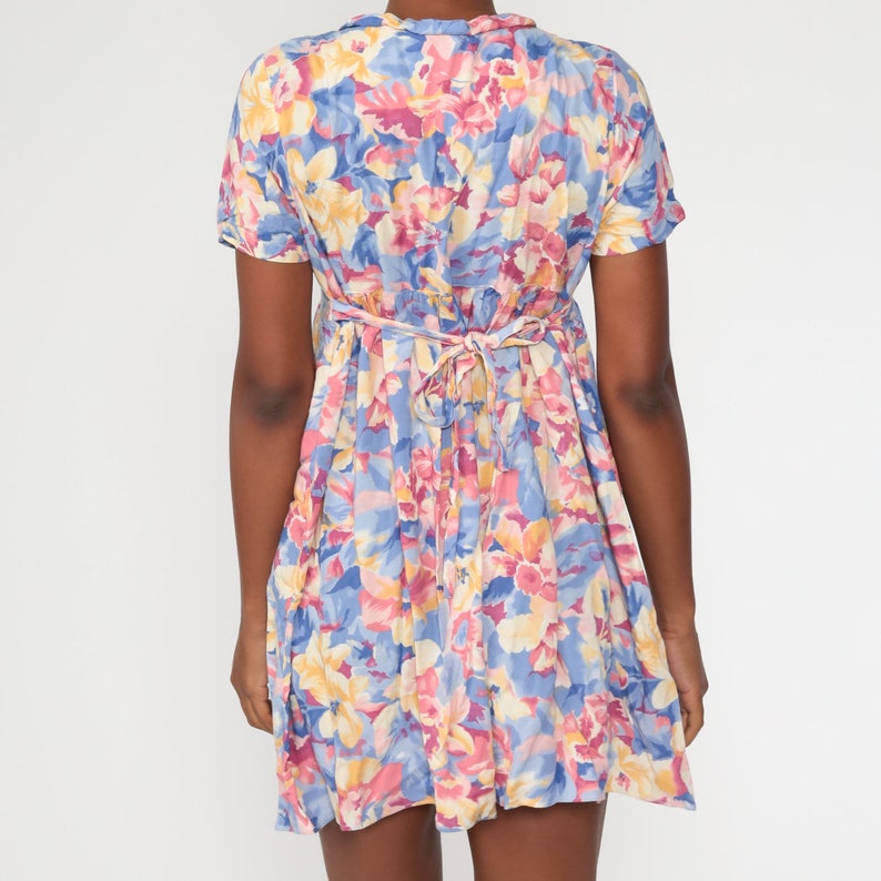 Floral Babydoll Dress 90s Grunge Mini EMPIRE Waist Bohemian Etsy