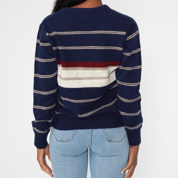 Blue Striped Sweater 80s Knit Le Tigre Sweater Sl… - image 5
