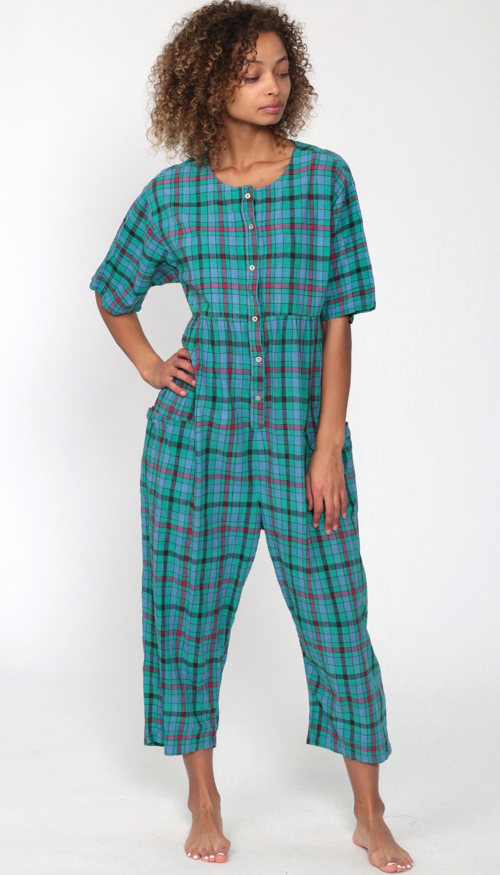 plaid jumpsuit
