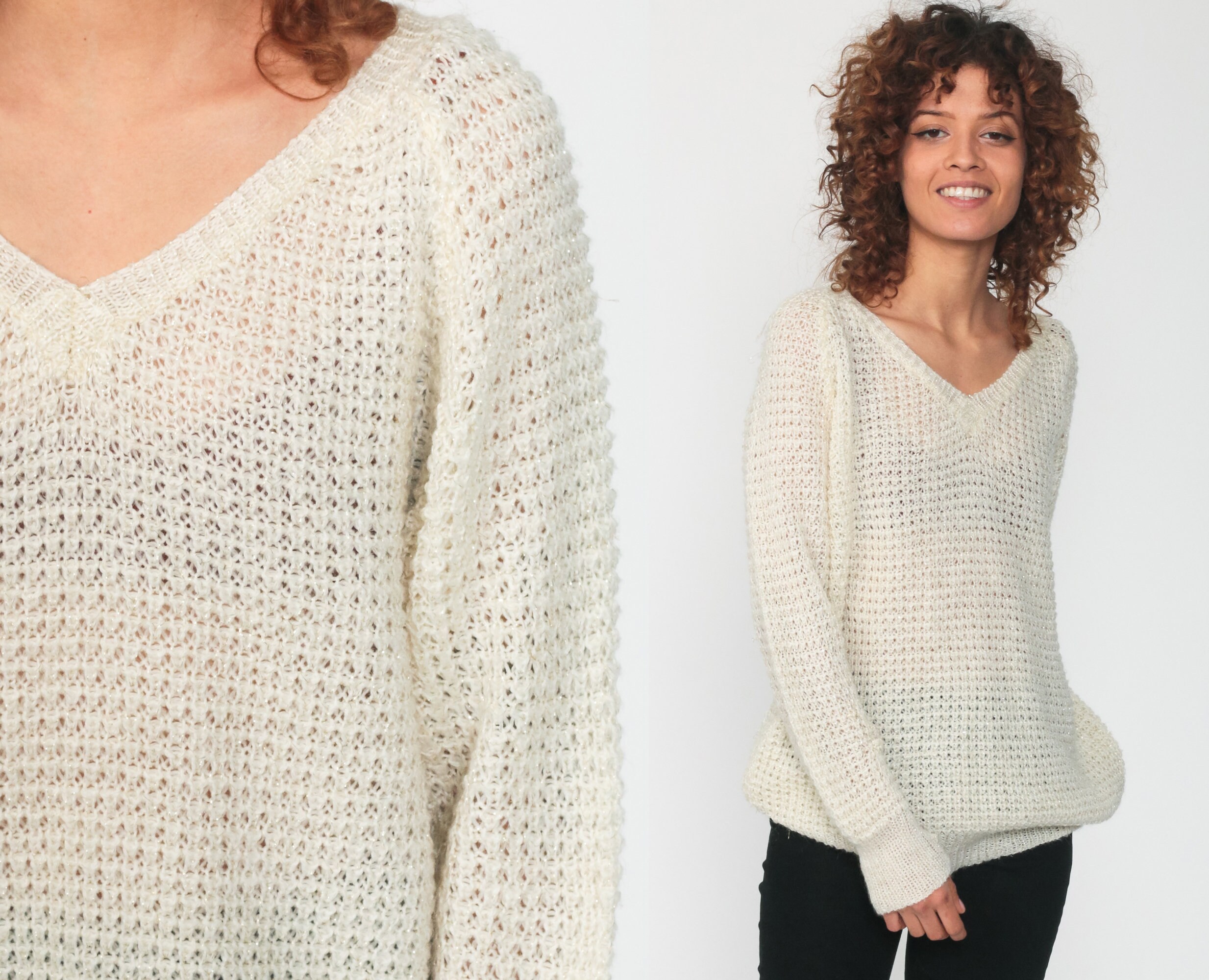 sparkly v neck jumper