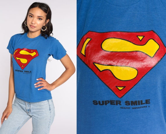 Buy Shirt 80s Stars Super Smile Shirt DC Comics Online in India - Etsy