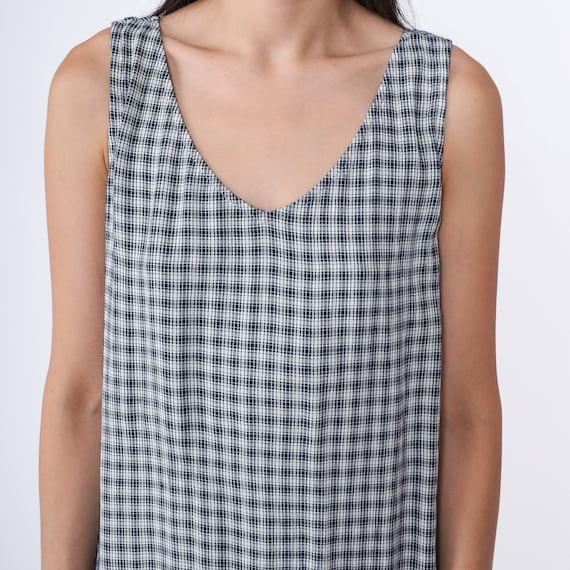 Checkered Jumper Dress 90s Maxi Dress Pinafore Bl… - image 5