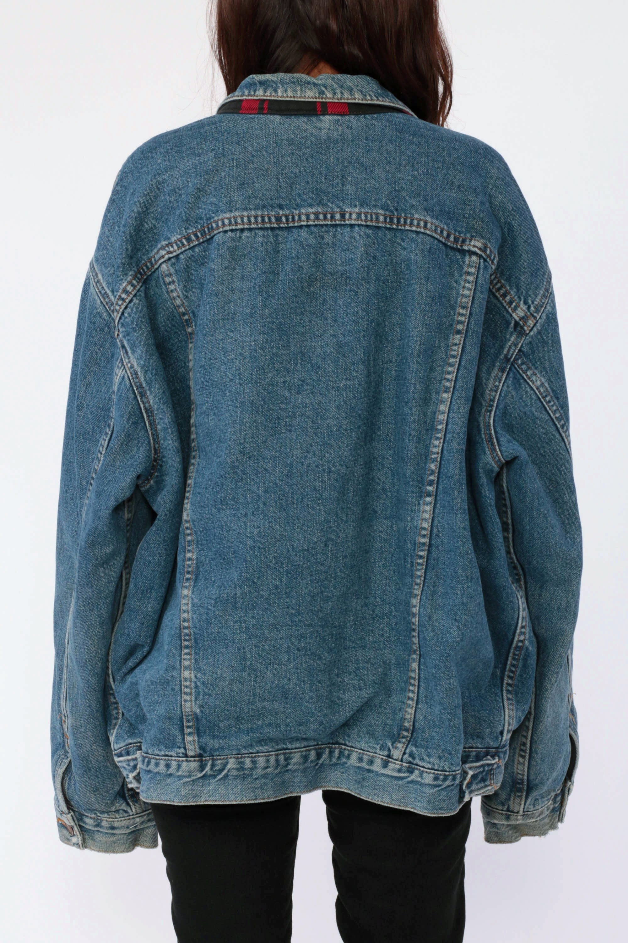 jean with red stripe
