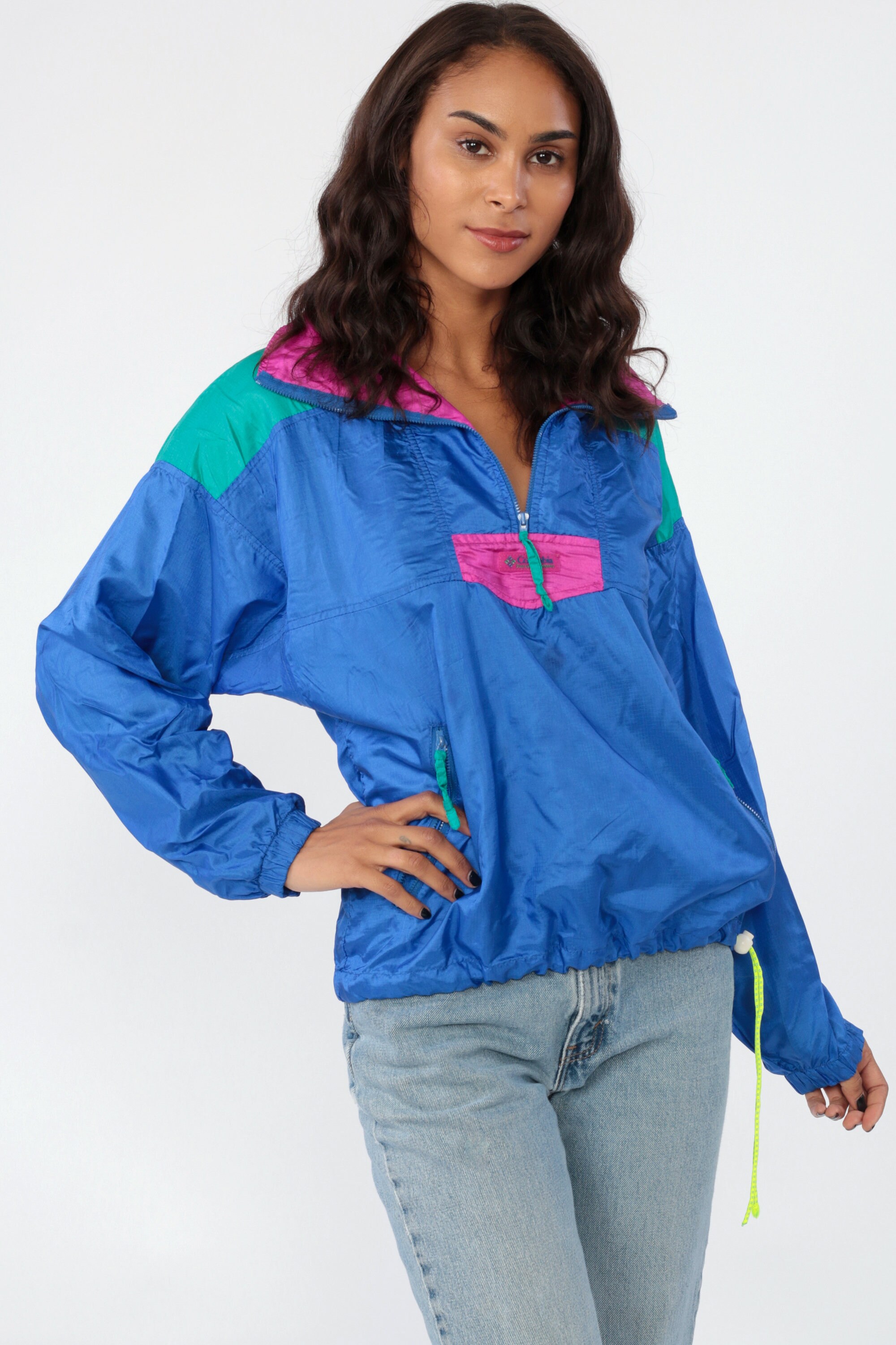 color block pullover windbreaker