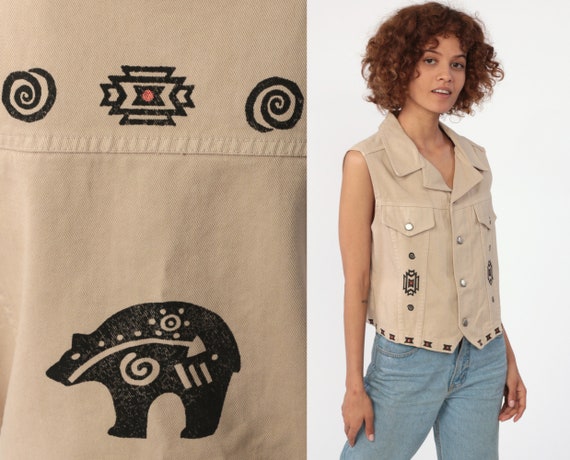 Tribal jeans shop vest