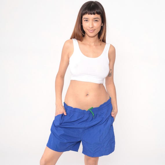 Polo Ralph Lauren Swim Trunks 90s Blue Drawstring Vintage Beach Summer Athletic Swimming Pool Board Shorts Men's Preppy Extra Large XL