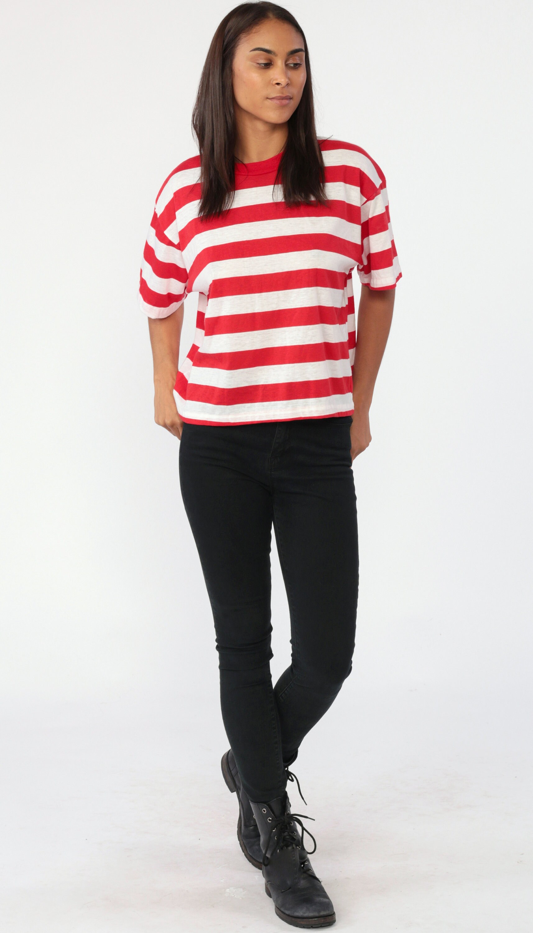 retro striped t shirt womens