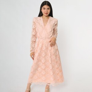 80s Light Pink Dress - Etsy