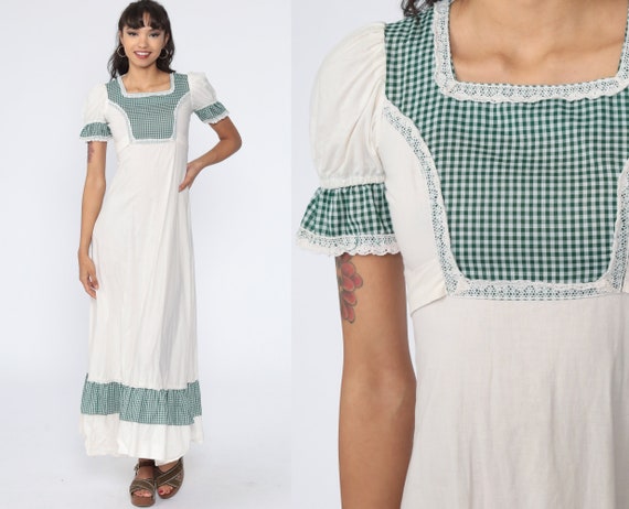 Gunne Sax Dress 70s Maxi Boho Prairie Dress 1970s