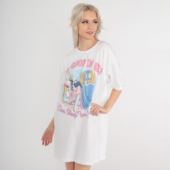 Big Dogs Pajama Dress I'm Good in Bed I Can Sleep For Days Funny T Shirt Dress I Love Y2K Nightie Mini 00s Vintage Small Medium Large