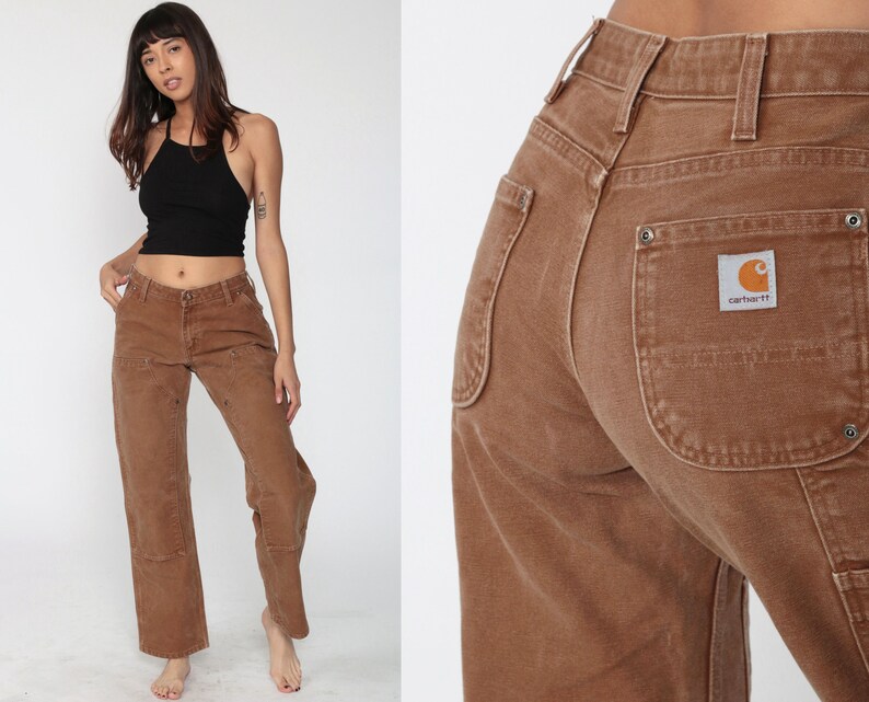 Carhartt Pants Women/'s 25 Workwear Wide Leg Boyfriend Low Rise Work Pants Baggy Cargo Straight Leg Vintage 1990s Streetwear Extra Small xs 2