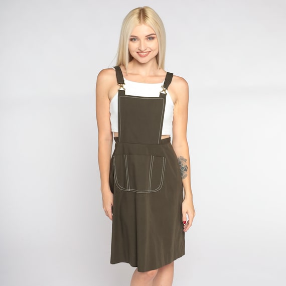 60s Overall Dress Brown Mini Dress Retro Pinafore Bib Dress Jumper Dress Mod Sixties Minidress Retro Summer Vintage 1960s Extra Small Xs Etsy UK