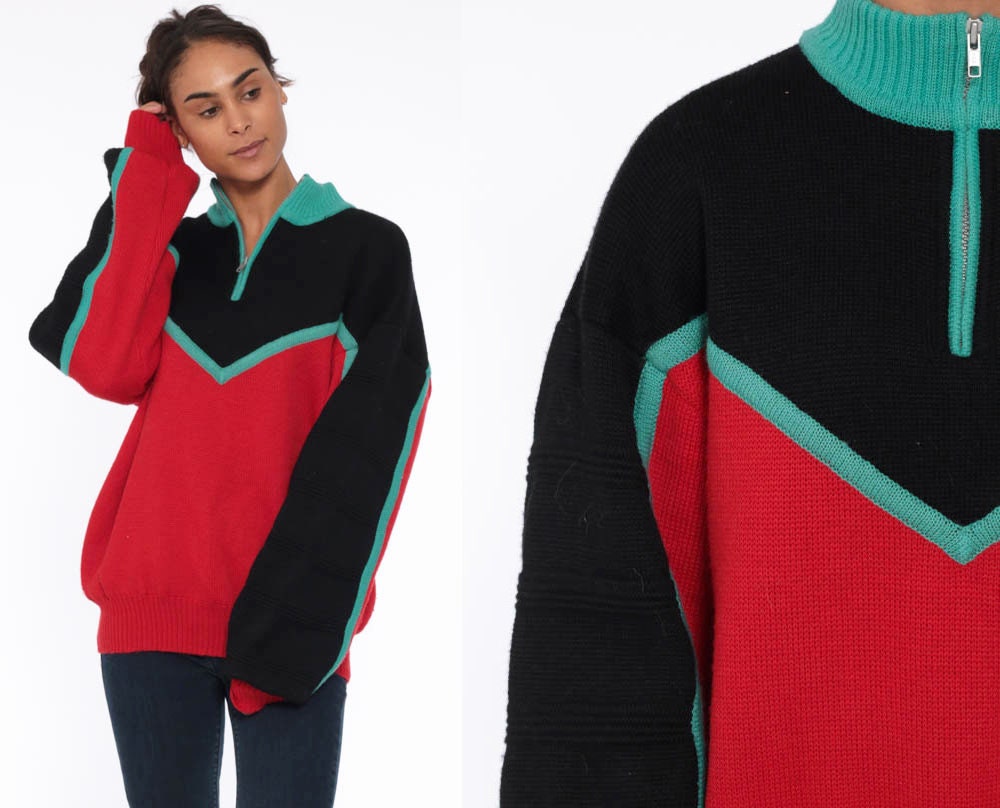 80s WOOL Ski Sweater Jacket Winter 