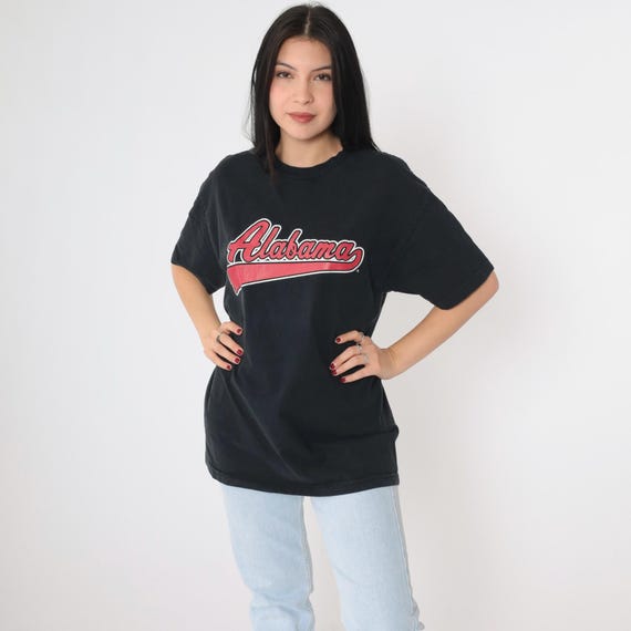 Y2k Alabama T Shirt Black Graphic Tee Retro Tourist TShirt Travel Top Sports Athletic Vintage 00s Alstyle Large L