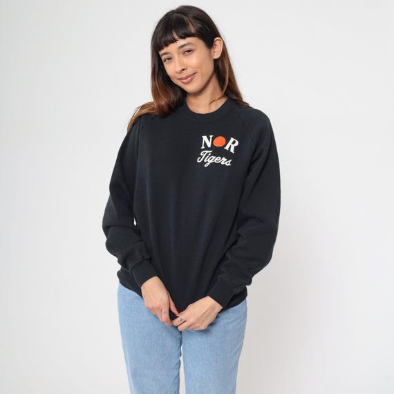 90s Basketball Sweatshirt Black Tigers Kummer 15 Crewneck Raglan Sleeve Athletic Streetwear Vintage Sports Jersey Pullover Extra Large XL