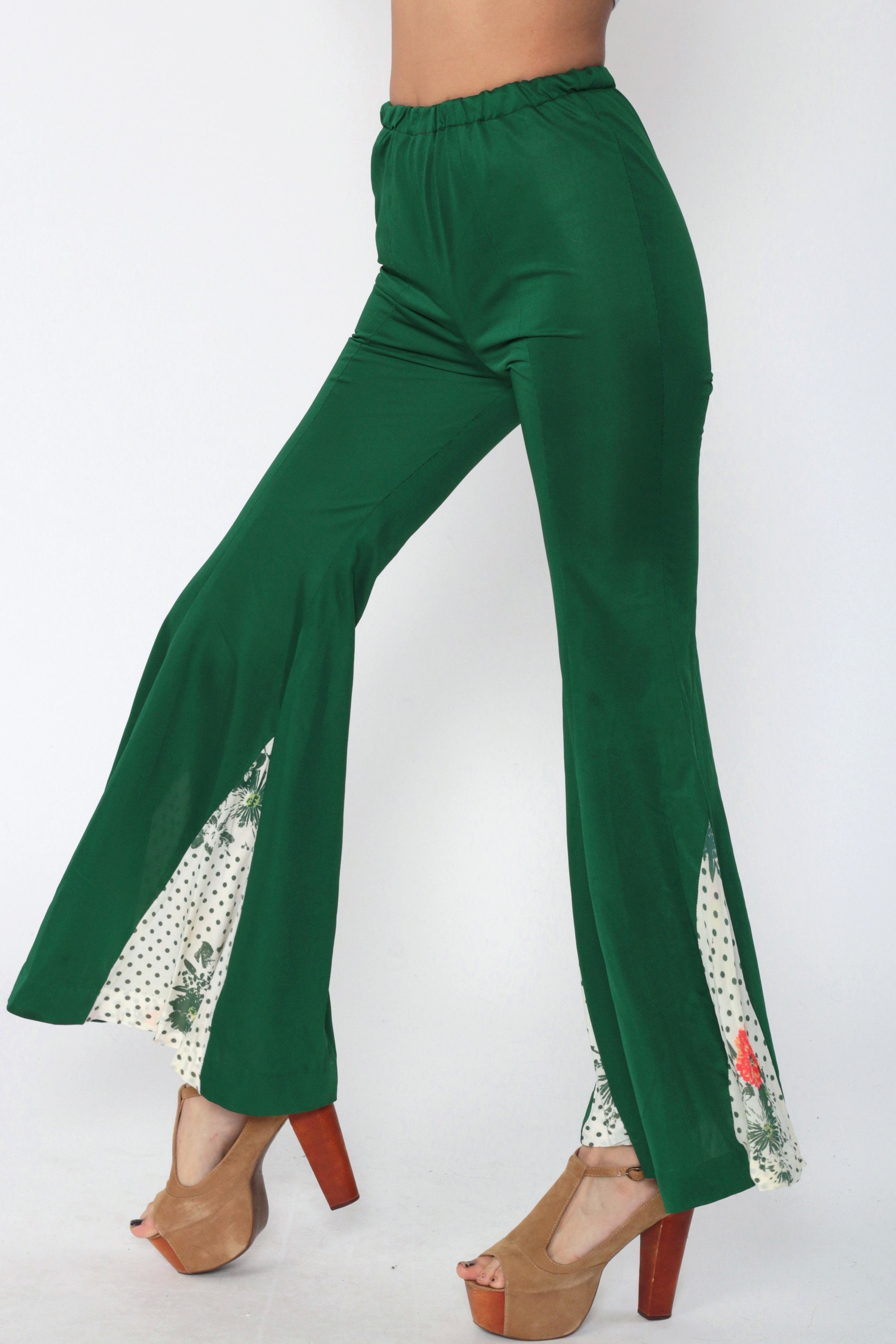 floral bell bottom pants