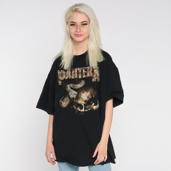 Pantera T Shirt 90s Black Heavy Metal TShirt Band T-Shirt Skull Snake Graphic Retro Groupie Abbot Brothers Concert Tee Vintage 1990s 2xl xxl