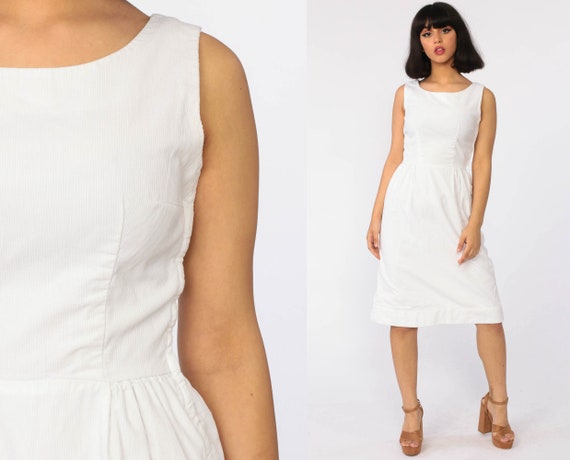 white wiggle dress
