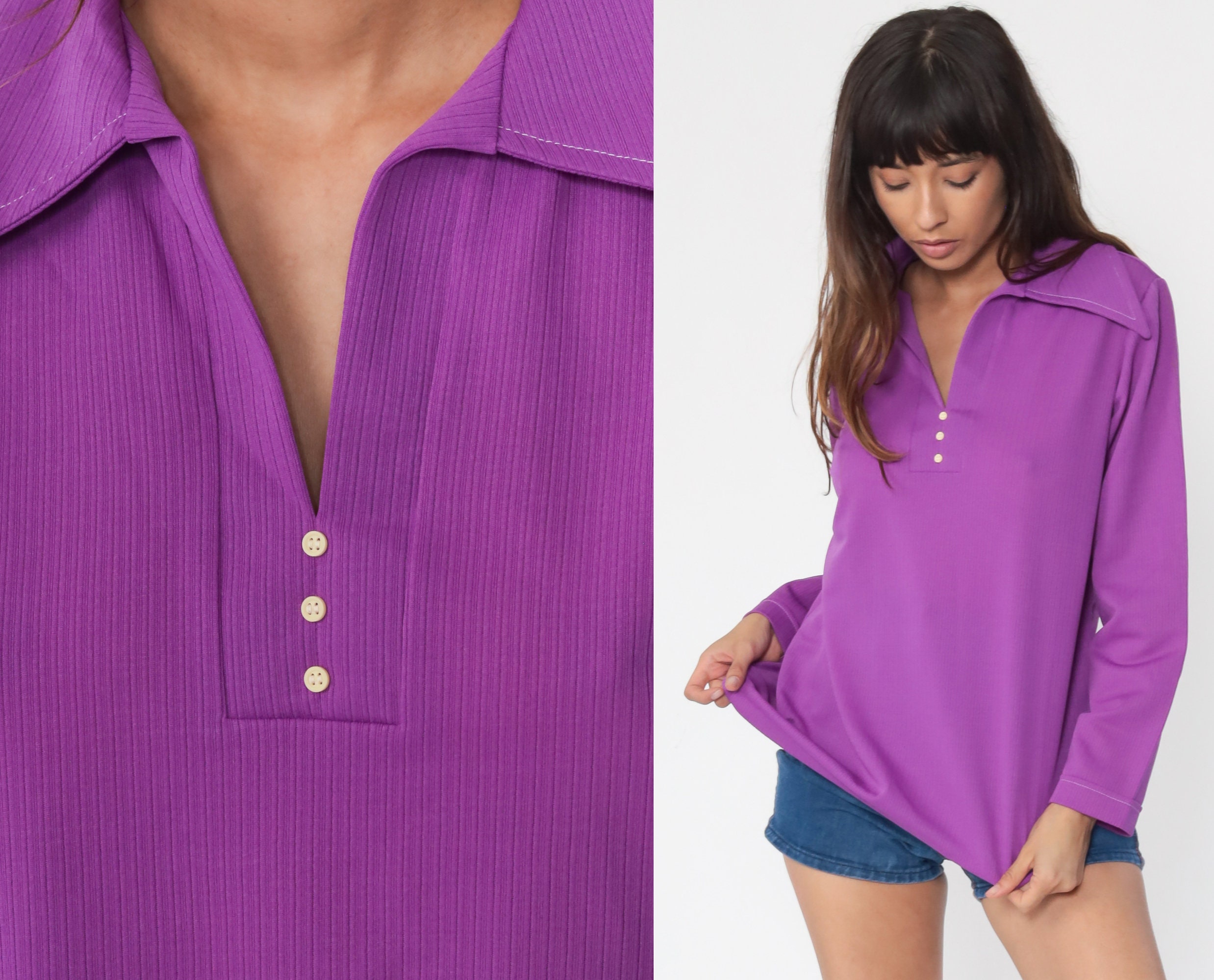 plain purple long sleeve shirt