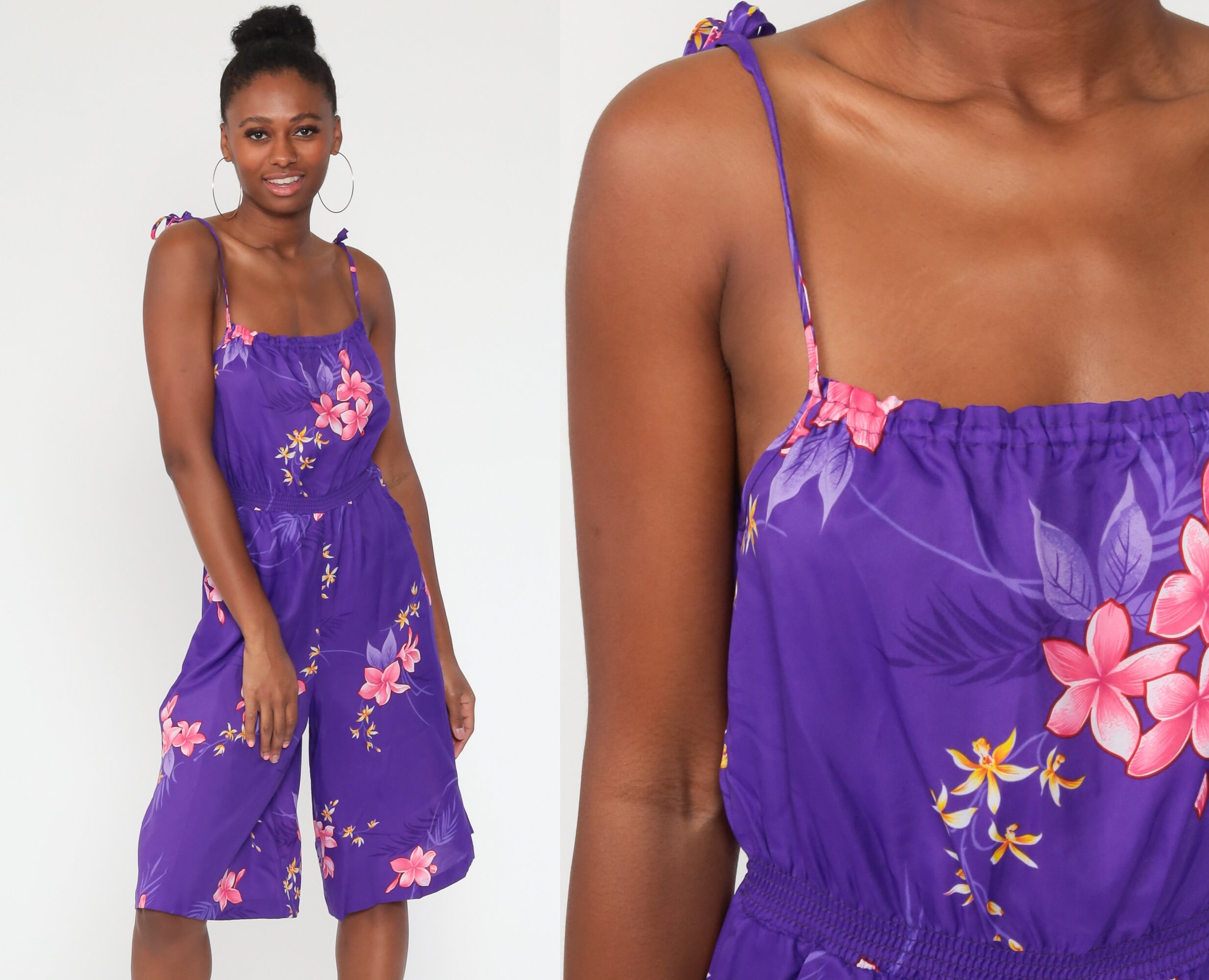70s Romper Playsuit Purple Bermuda 