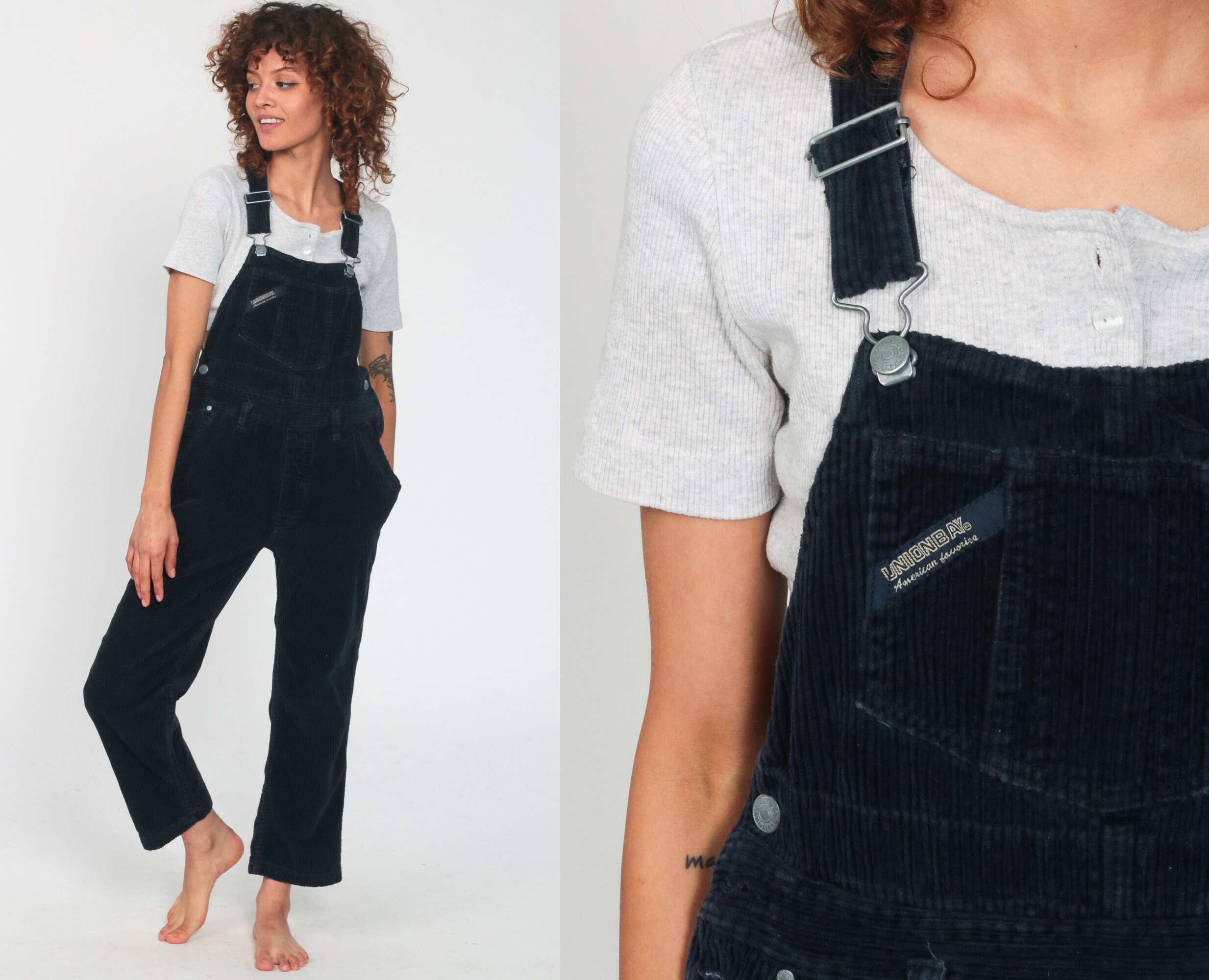 navy blue corduroy overalls