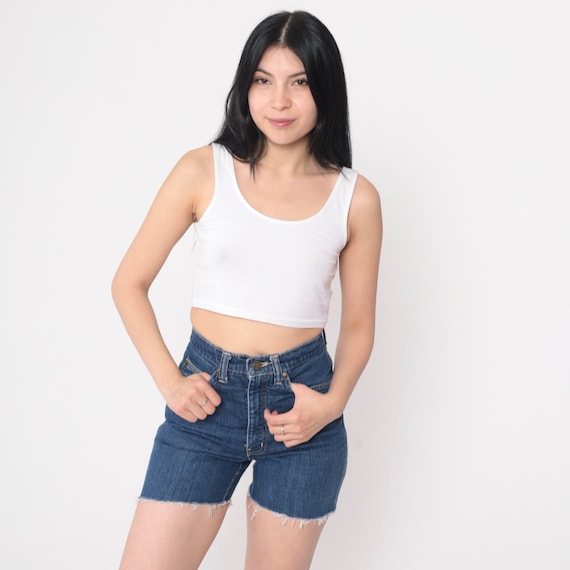 Willie Nelson Jean Shorts 80s Cut Off Denim Shorts Jeans Cutoff Jean Shorts High Waisted Cutoffs Dark Wash Blue Vintage Extra Small xs 0