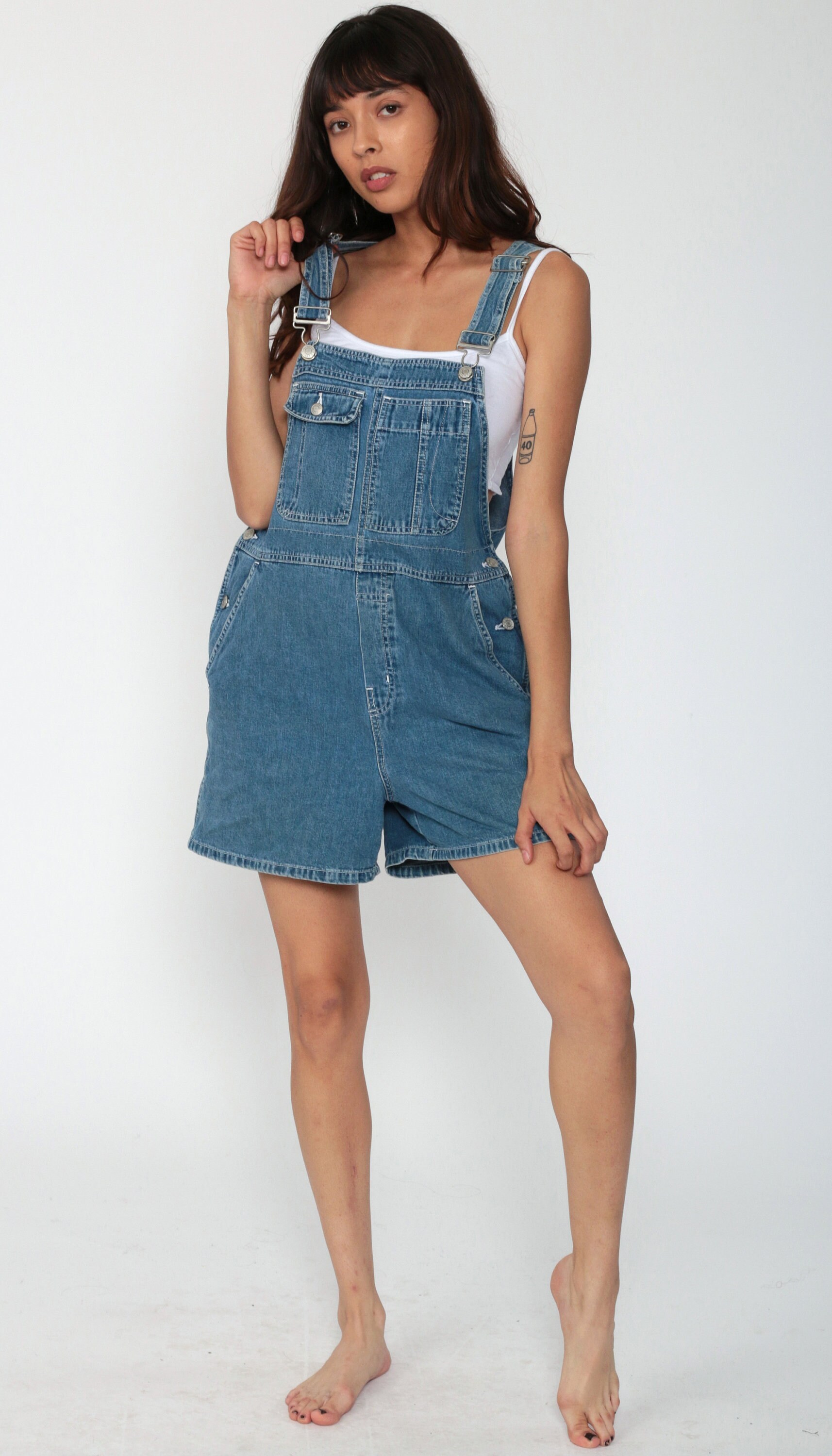 Jean Shortalls Gap Overalls Denim Overall Shorts 90s Bib Overall Jean The Gap Suspender Blue One 
