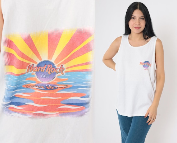 90s Hard Rock Cafe Shirt Dallas Texas Tank Top Sleeveless Tourist Destination Rocker Retro Travel Graphic Tee Vintage 1990s Medium