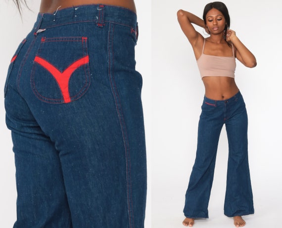 70s Bell Bottoms Jeans 70s Denim Pants Boho Hippie