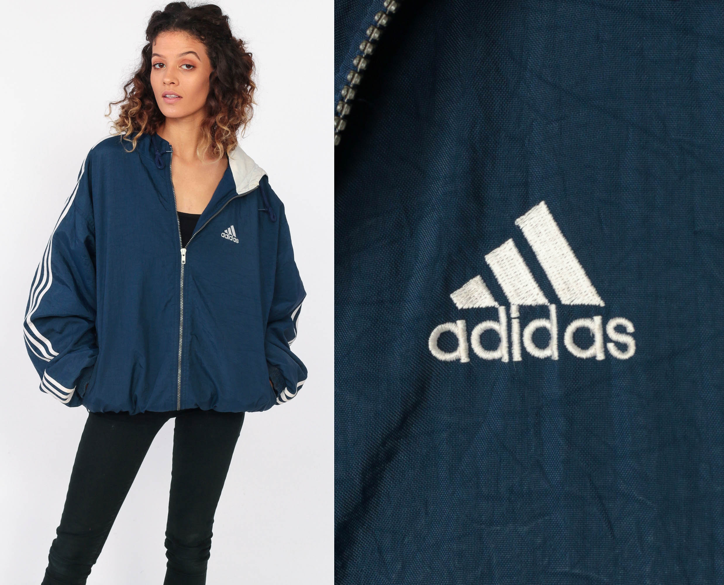 Adidas Jacket Hoodie Jacket Blue Adidas Jacket Hood 90s Striped Hooded Athletic Stripe Sports Streetwear Vintage Men Women Medium Large Adidas Jacket Hoodie Jacket Blue Adidas Jacket Hood 90s Striped Hooded Athletic Stripe Sports Streetwear Vintage Men Women Medium Large