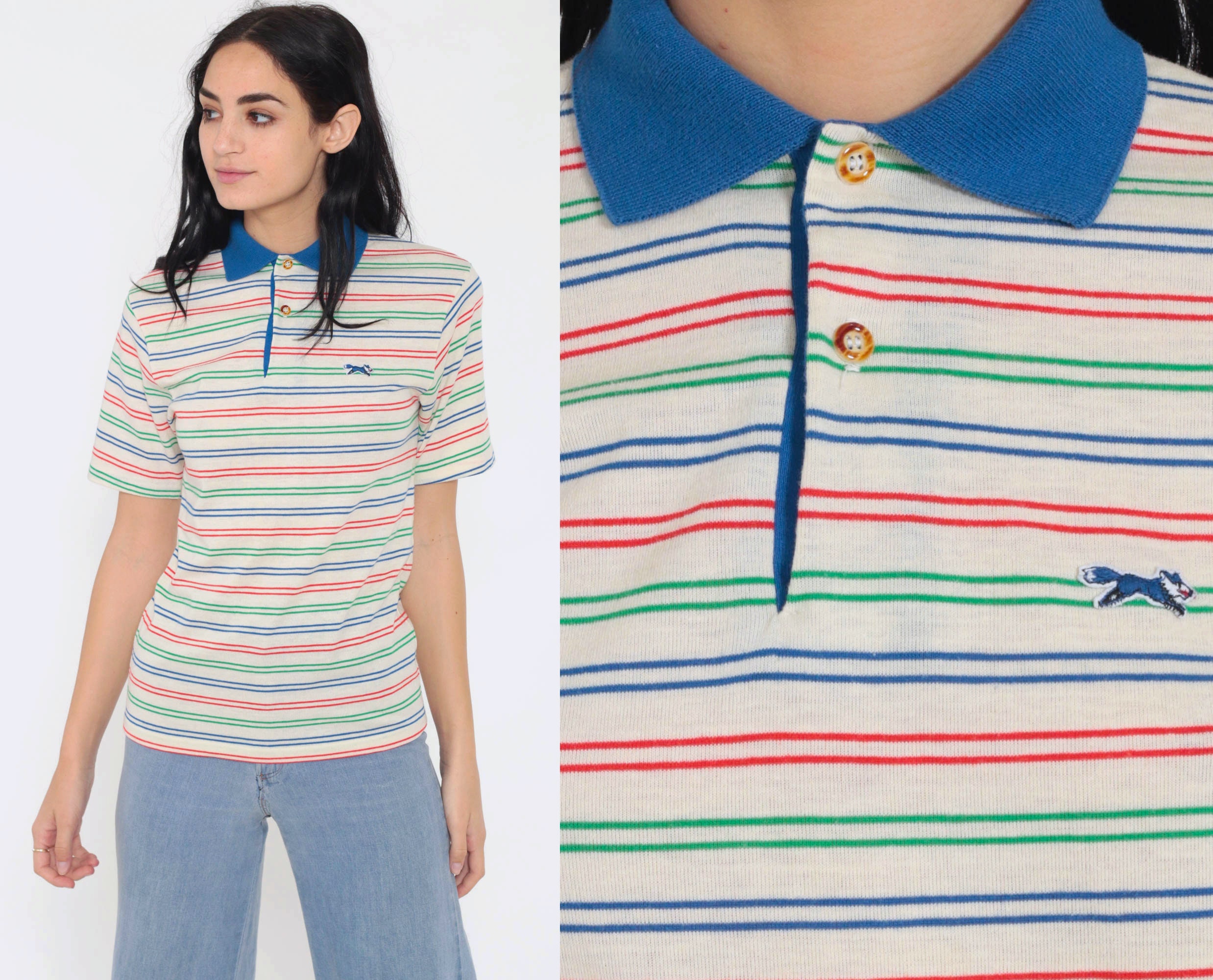 80s striped polo