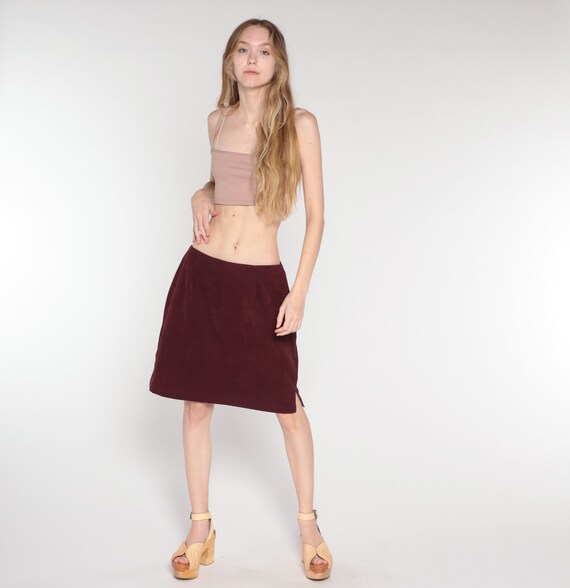 Plum Mini Skirt Y2k Pencil Skirt Retro Plain Simp… - image 3