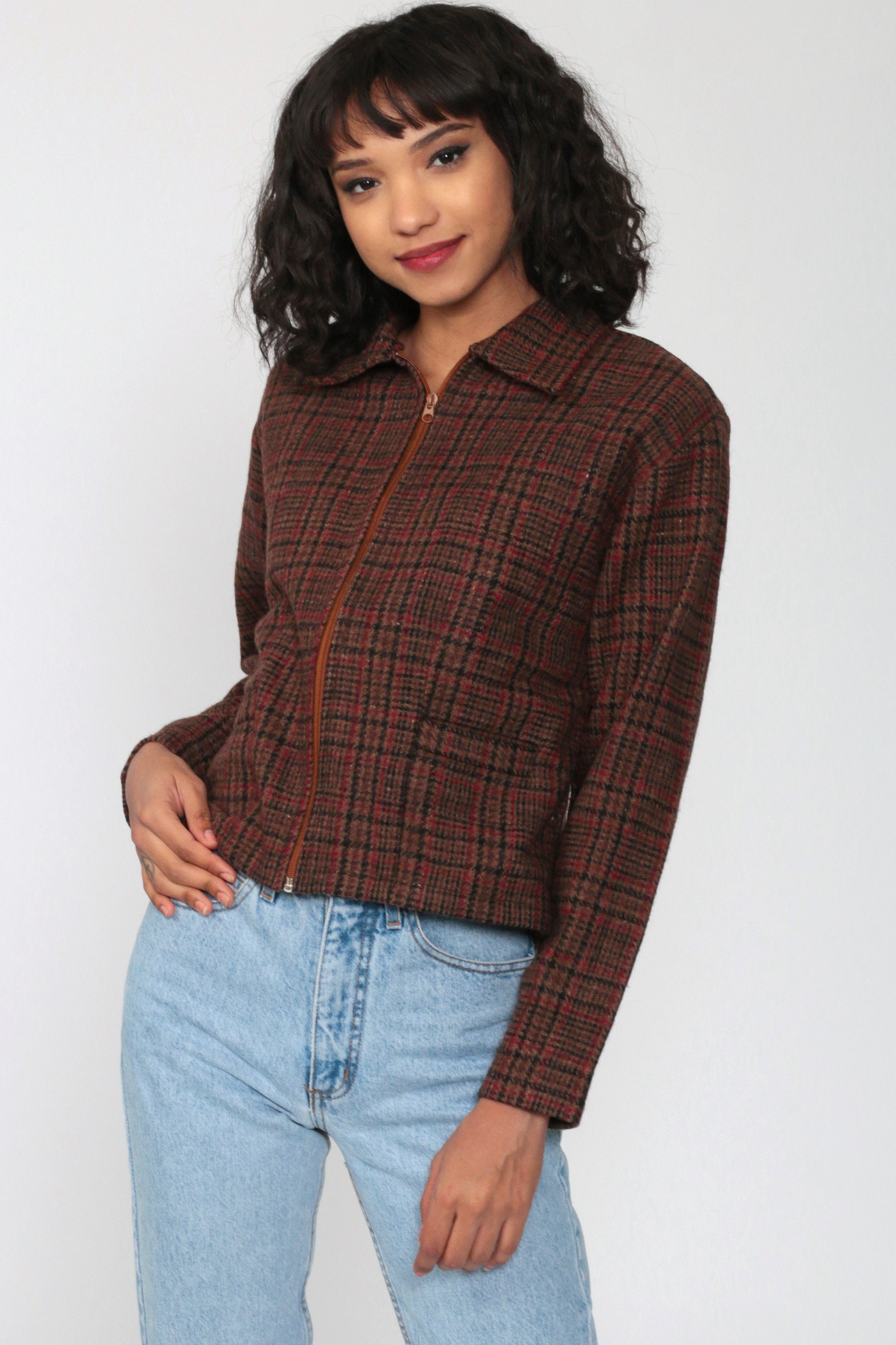 wool flannel bomber jacket